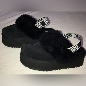 Ugg Funkette Genuine Shearling Platform Slippers